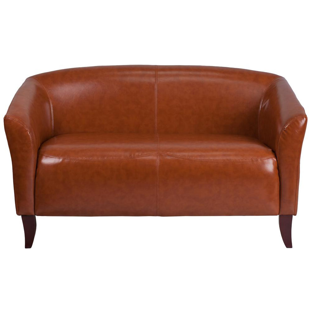 Hercules Imperial Series Cognac Leathersoft Loveseat By Flash Furniture | Loveseats | Modishstore - 3