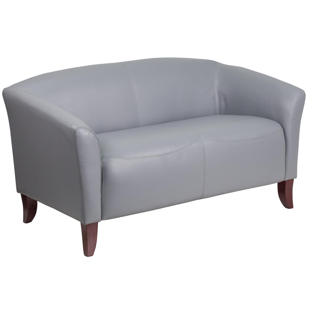 Hercules Imperial Series Gray Leathersoft Loveseat By Flash Furniture | Loveseats | Modishstore - 1