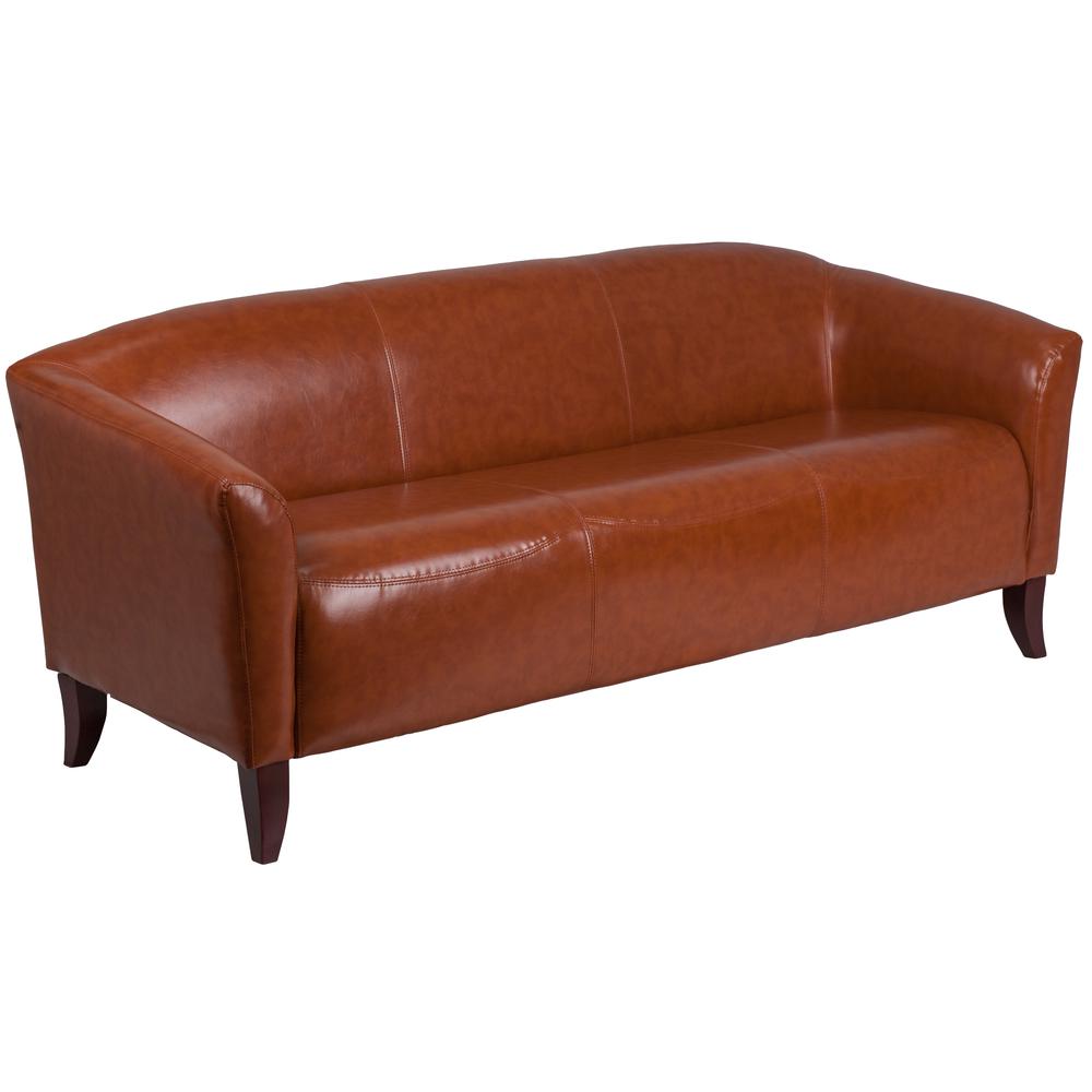 Hercules Imperial Series Cognac Leathersoft Sofa By Flash Furniture | Sofas | Modishstore - 1