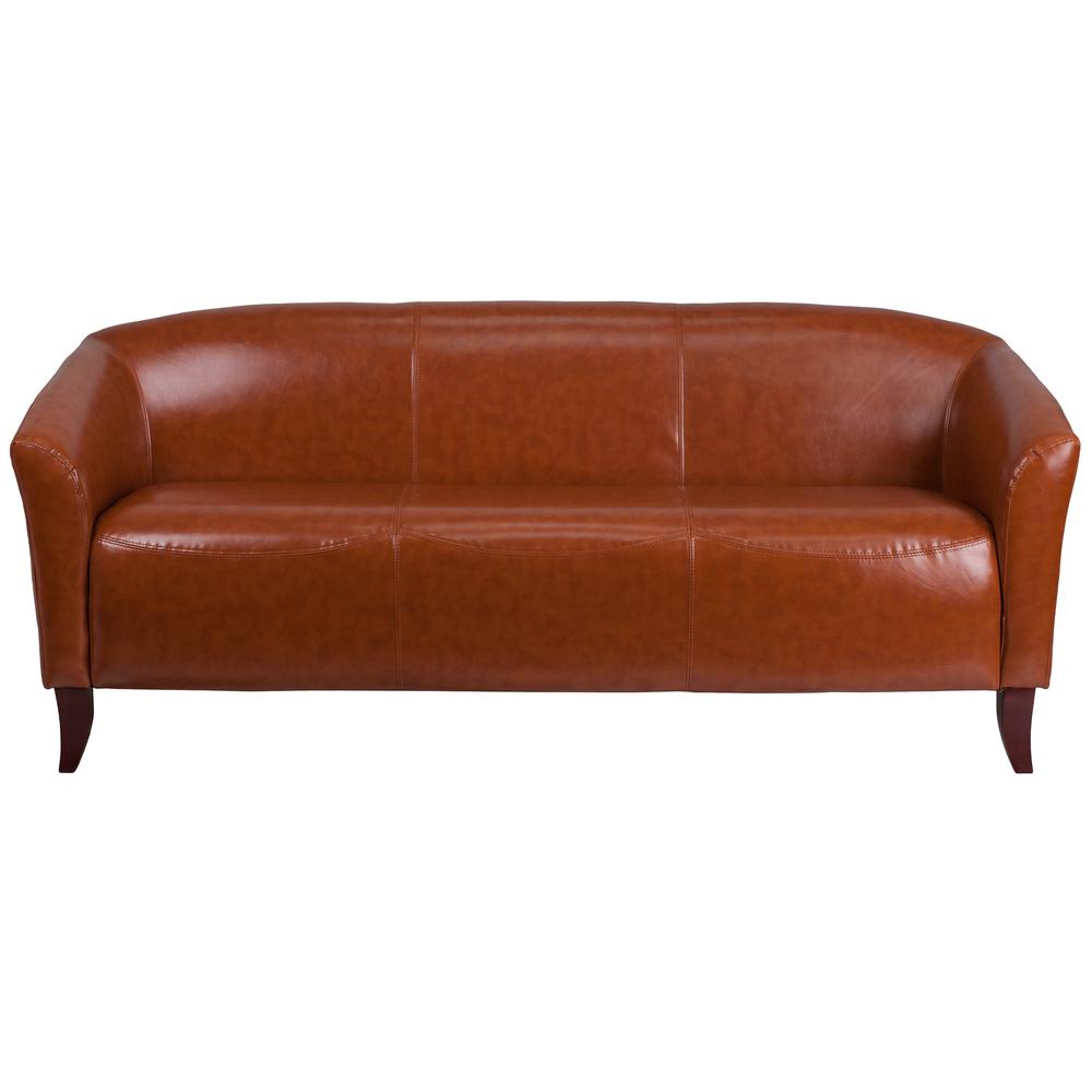Hercules Imperial Series Cognac Leathersoft Sofa By Flash Furniture | Sofas | Modishstore - 3