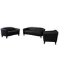 Hercules Imperial Series Reception Set In Black Leathersoft By Flash Furniture | Sofa Set | Modishstore - 2