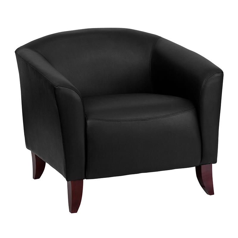 Hercules Imperial Series Reception Set In Black Leathersoft By Flash Furniture | Sofa Set | Modishstore - 4