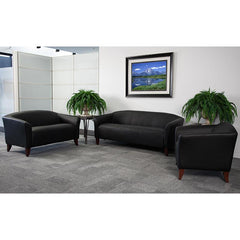 Hercules Imperial Series Reception Set In Black Leathersoft By Flash Furniture