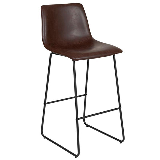 30 Inch Leathersoft Bar Height Barstools In Dark Brown, Set Of 2 By Flash Furniture | Bar Stools | Modishstore