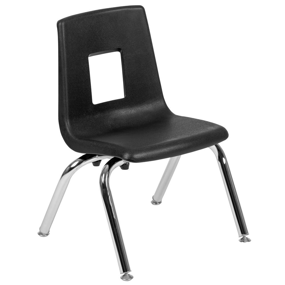 Advantage Black Student Stack School Chair - 12-Inch By Flash Furniture | Side Chairs | Modishstore - 2