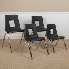 Advantage Black Student Stack School Chair - 12-Inch By Flash Furniture