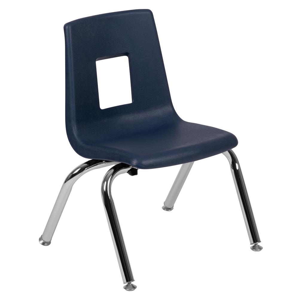 Advantage Navy Student Stack School Chair - 12-Inch By Flash Furniture | Side Chairs | Modishstore - 2