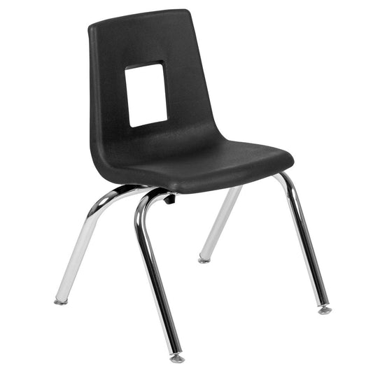 Advantage Black Student Stack School Chair - 14-Inch By Flash Furniture | Side Chairs | Modishstore