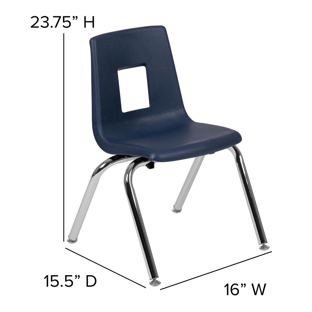 Advantage Navy Student Stack School Chair - 14-Inch By Flash Furniture | Side Chairs | Modishstore - 3