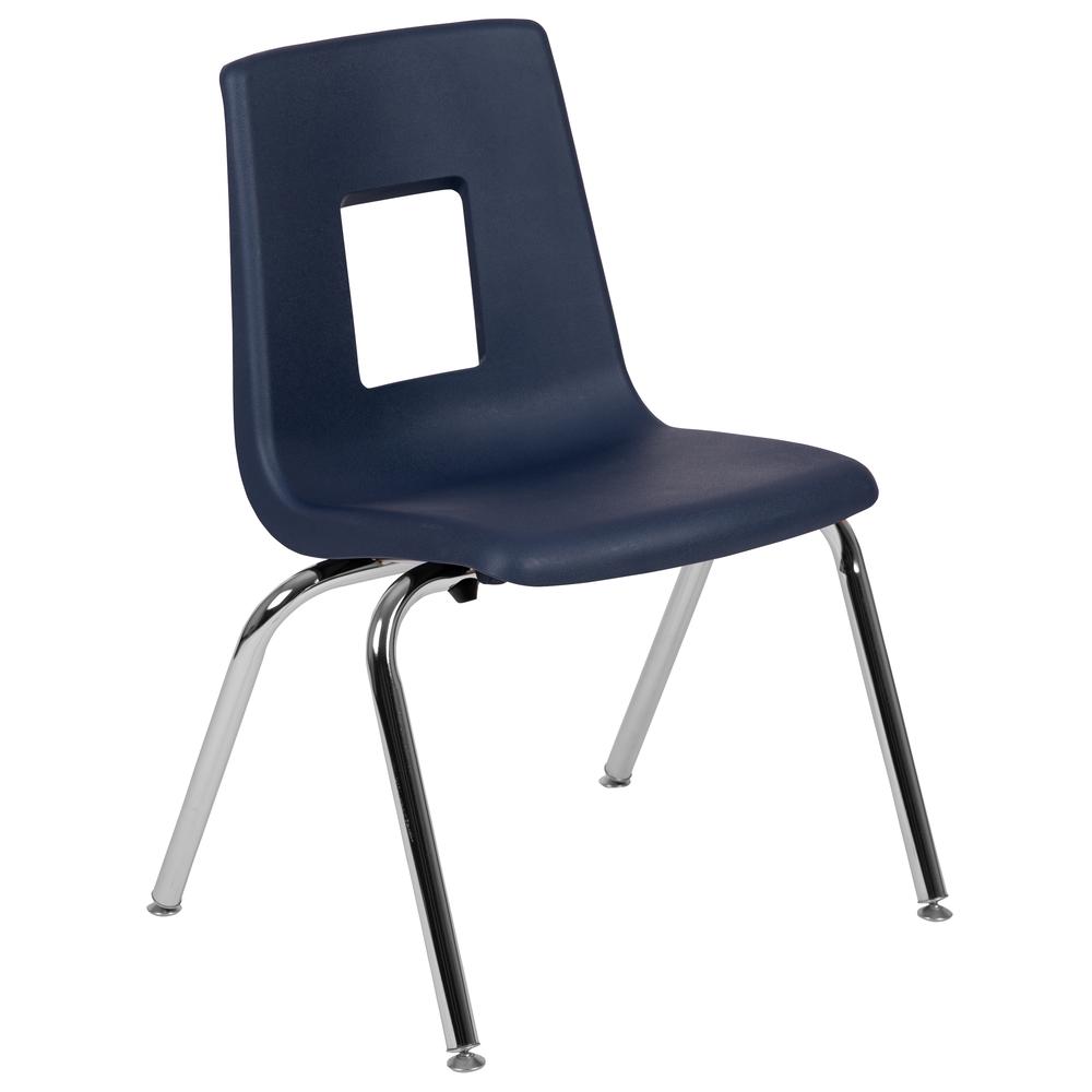 Advantage Navy Student Stack School Chair - 16-Inch By Flash Furniture | Side Chairs | Modishstore - 2