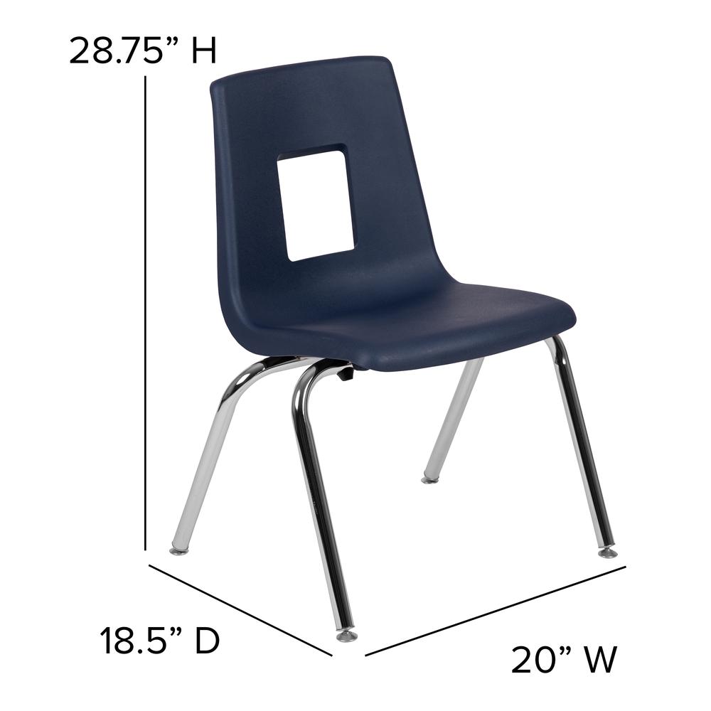 Advantage Navy Student Stack School Chair - 16-Inch By Flash Furniture | Side Chairs | Modishstore - 4