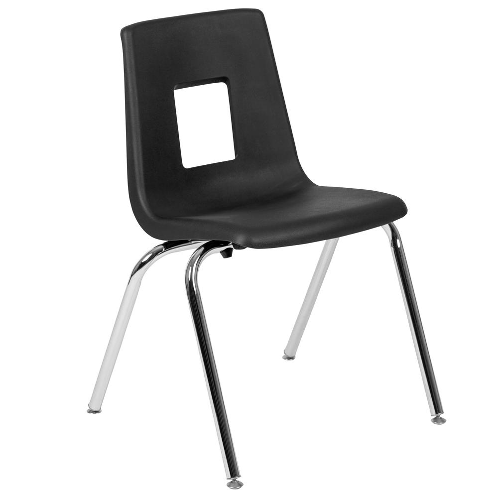 Advantage Black Student Stack School Chair - 18-Inch By Flash Furniture | Side Chairs | Modishstore - 2