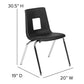 Advantage Black Student Stack School Chair - 18-Inch By Flash Furniture | Side Chairs | Modishstore - 4