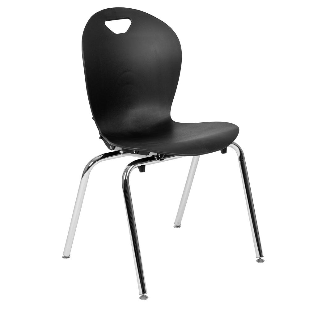 Advantage Titan Black Student Stack School Chair - 18-Inch By Flash Furniture | Side Chairs | Modishstore - 2