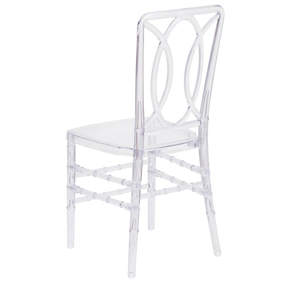 Flash Elegance Crystal Ice Stacking Chair With Designer Back By Flash Furniture | Side Chairs | Modishstore - 3
