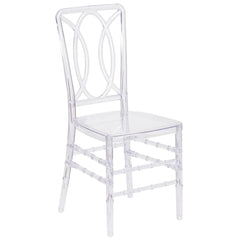 Flash Elegance Crystal Ice Stacking Chair With Designer Back By Flash Furniture