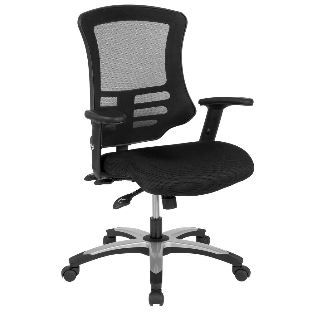 High Back Black Mesh Multifunction Executive Swivel Ergonomic Office Chair With Molded Foam Seat And Adjustable Arms By Flash Furniture | Office Chairs | Modishstore - 1