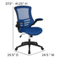Mid-Back Blue Mesh Swivel Ergonomic Task Office Chair With Flip-Up Arms By Flash Furniture | Office Chairs | Modishstore - 4