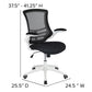 Mid-Back Black Mesh Swivel Ergonomic Task Office Chair With White Frame And Flip-Up Arms By Flash Furniture | Office Chairs | Modishstore - 4