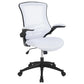 Mid-Back White Mesh Swivel Ergonomic Task Office Chair With Flip-Up Arms By Flash Furniture | Office Chairs | Modishstore
