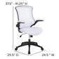 Mid-Back White Mesh Swivel Ergonomic Task Office Chair With Flip-Up Arms By Flash Furniture | Office Chairs | Modishstore - 4