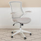Mid-Back Light Gray Mesh Swivel Ergonomic Task Office Chair With White Frame And Flip-Up Arms By Flash Furniture | Office Chairs | Modishstore - 2