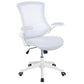 Mid-Back White Mesh Swivel Ergonomic Task Office Chair With White Frame And Flip-Up Arms By Flash Furniture | Office Chairs | Modishstore - 1
