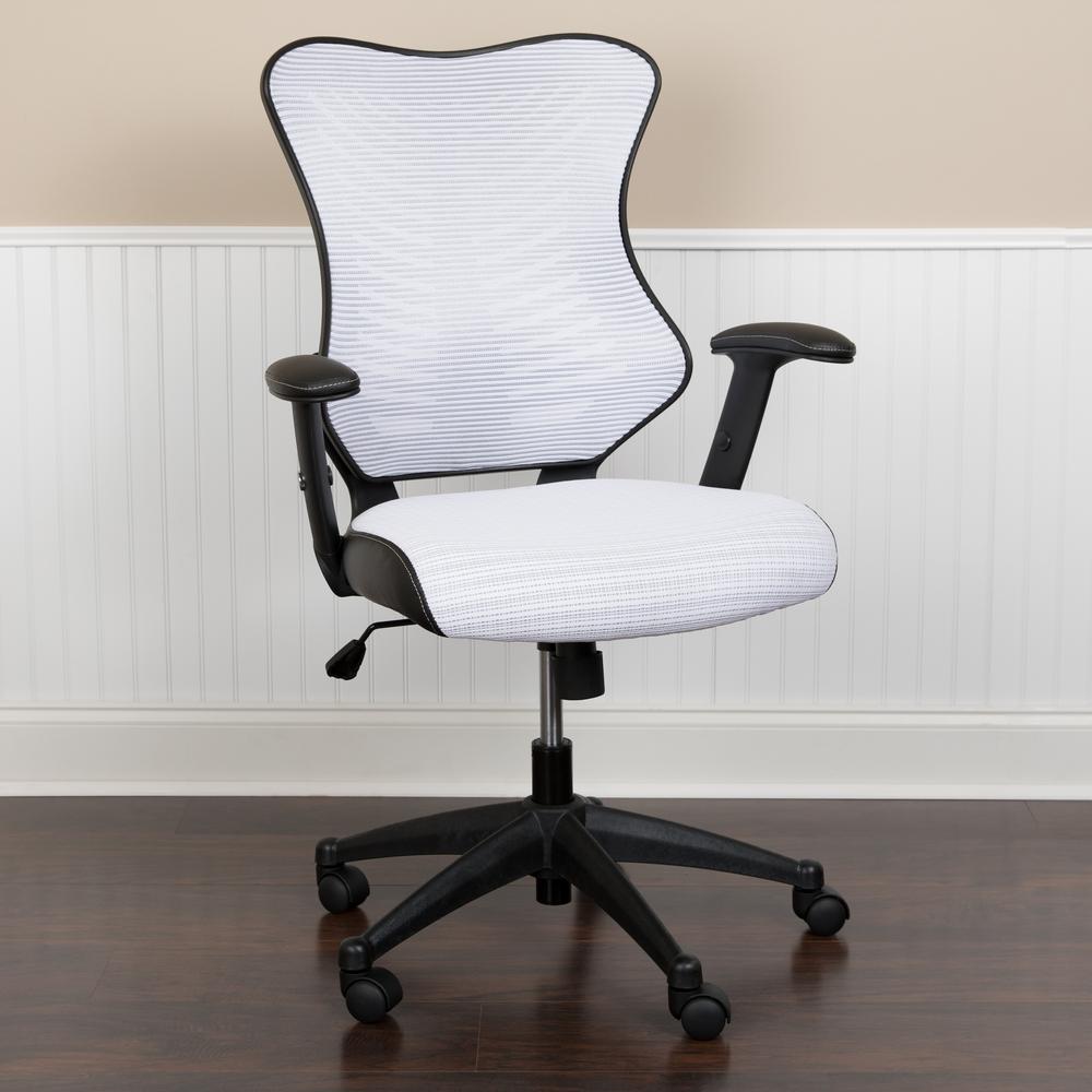 High Back Designer White Mesh Executive Swivel Ergonomic Office Chair With Adjustable Arms By Flash Furniture | Office Chairs | Modishstore - 2