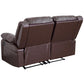 Harmony Series Brown Leathersoft Loveseat With Two Built-In Recliners By Flash Furniture | Loveseats | Modishstore - 3