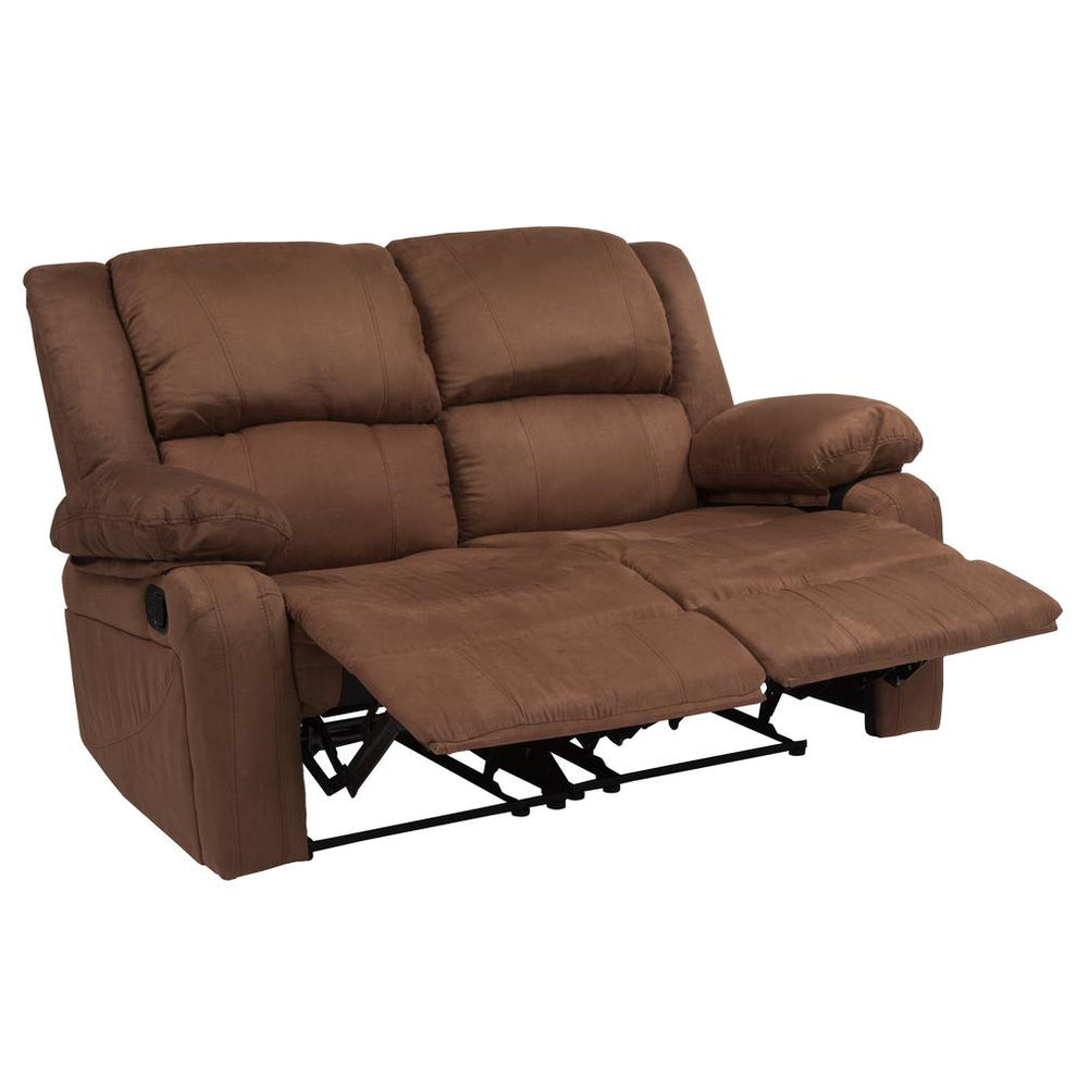 Harmony Series Chocolate Brown Microfiber Loveseat With Two Built-In Recliners By Flash Furniture | Loveseats | Modishstore - 4