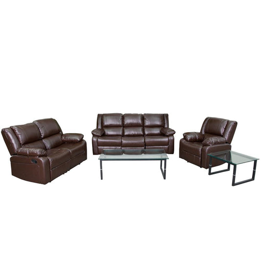 Harmony Series Brown Leathersoft Reclining Sofa Set By Flash Furniture | Sofas | Modishstore