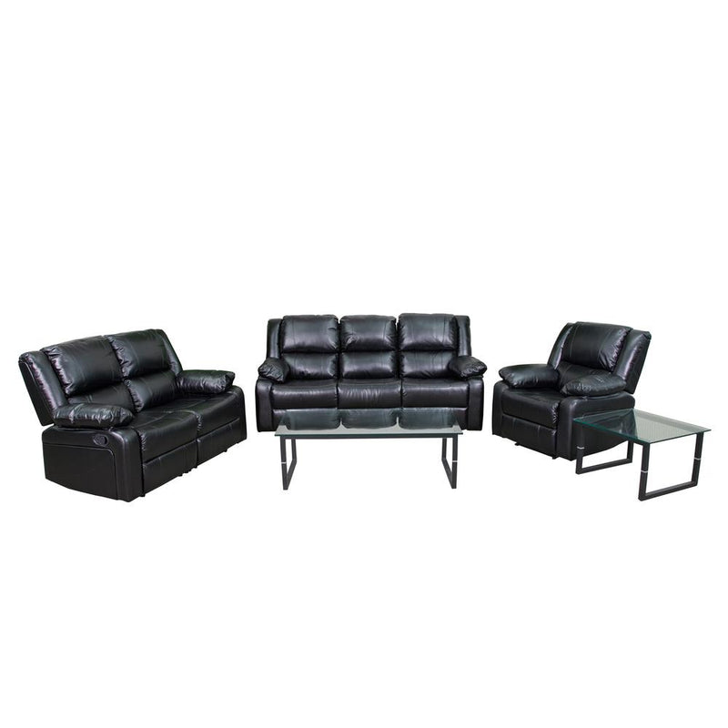 Harmony Series Black Leathersoft Reclining Sofa Set By Flash Furniture | Sofa Set | Modishstore - 1