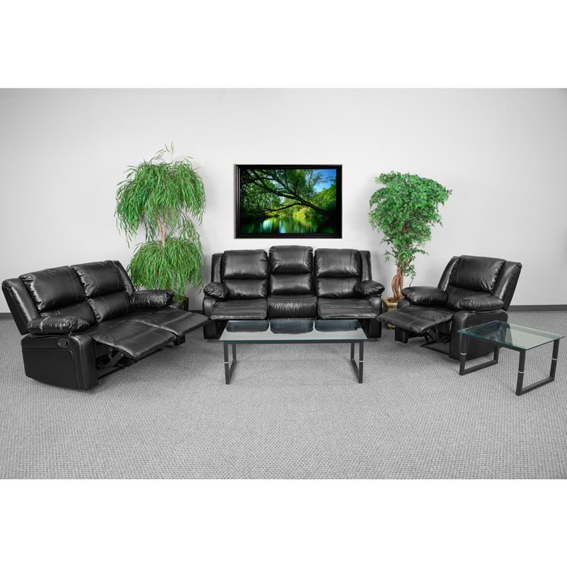 Harmony Series Black Leathersoft Reclining Sofa Set By Flash Furniture | Sofa Set | Modishstore - 2
