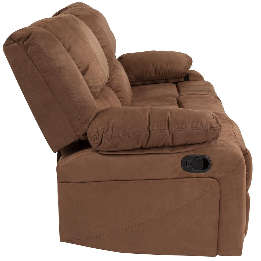 Harmony Series Chocolate Brown Microfiber Sofa With Two Built-In Recliners By Flash Furniture | Recliners | Modishstore - 4
