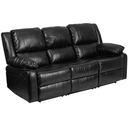 Harmony Series Black Leathersoft Sofa With Two Built-In Recliners By Flash Furniture | Sofas | Modishstore