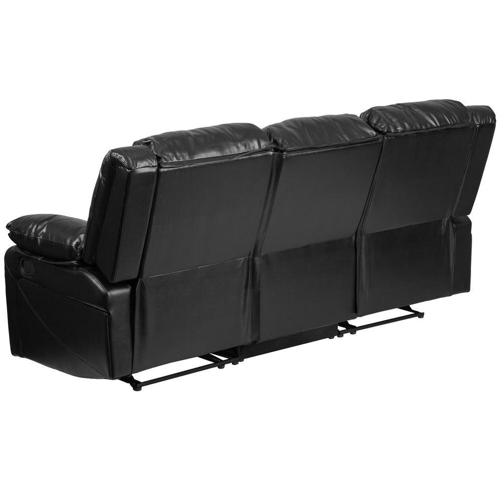Harmony Series Black Leathersoft Sofa With Two Built-In Recliners By Flash Furniture | Recliners | Modishstore - 3