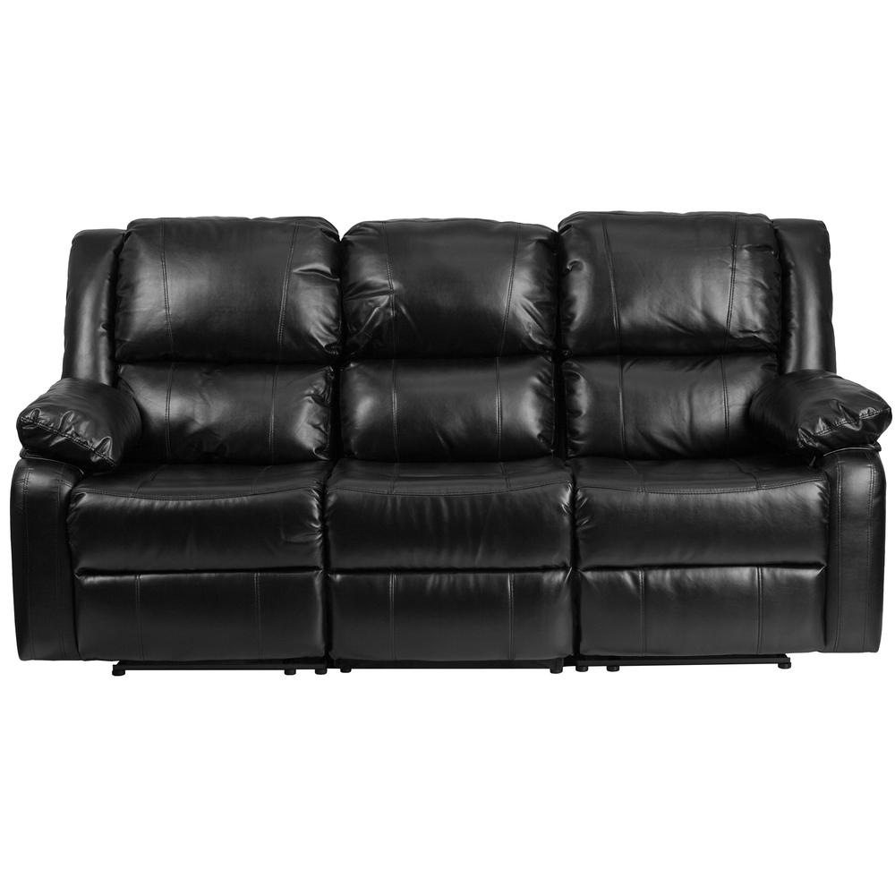Harmony Series Black Leathersoft Sofa With Two Built-In Recliners By Flash Furniture | Recliners | Modishstore - 4