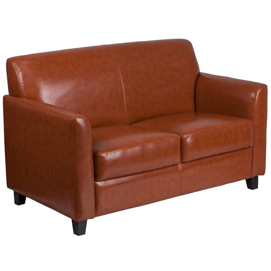 Hercules Diplomat Series Cognac Leathersoft Loveseat By Flash Furniture | Loveseats | Modishstore