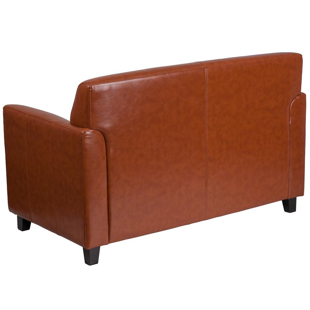 Hercules Diplomat Series Cognac Leathersoft Loveseat By Flash Furniture | Loveseats | Modishstore - 2