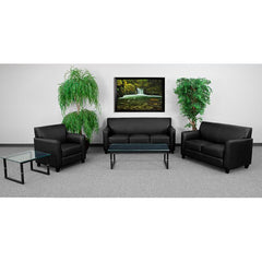 Hercules Diplomat Series Reception Set In Black Leathersoft By Flash Furniture