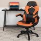 X10 Gaming Chair Racing Office Ergonomic Computer Pc Adjustable Swivel Chair With Flip-Up Arms, Orange/Black Leathersoft By Flash Furniture | Office Chairs | Modishstore - 2