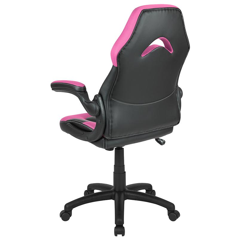 X10 Gaming Chair Racing Office Ergonomic Computer Pc Adjustable Swivel Chair With Flip-Up Arms, Pink/Black Leathersoft By Flash Furniture | Office Chairs | Modishstore - 4