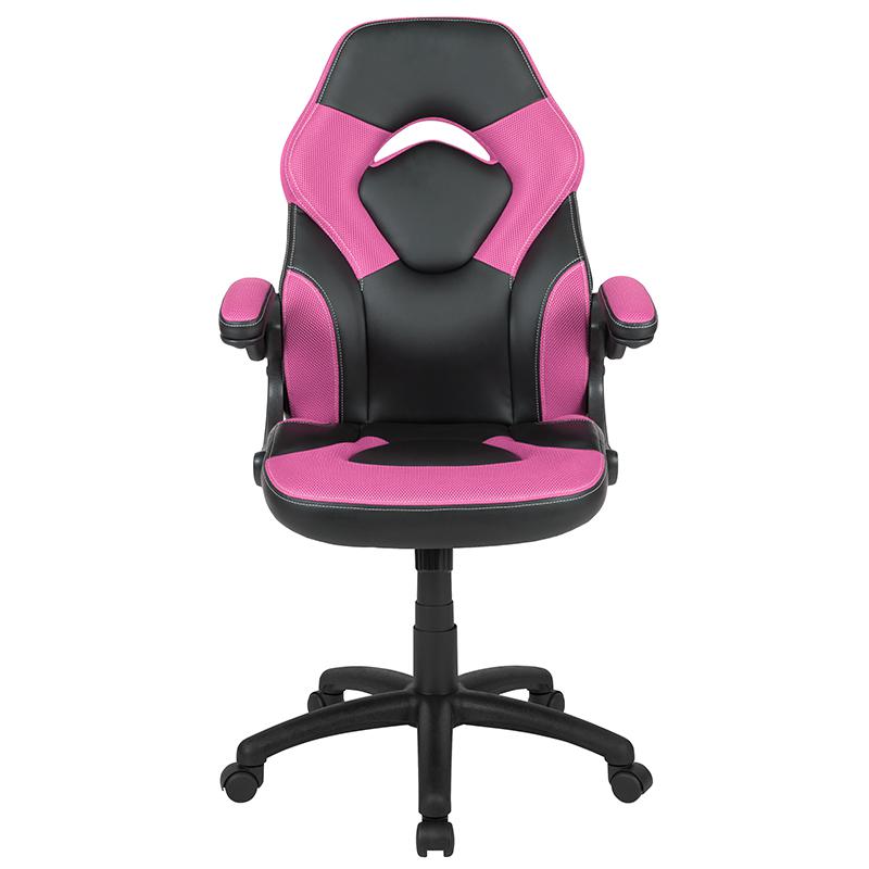 X10 Gaming Chair Racing Office Ergonomic Computer Pc Adjustable Swivel Chair With Flip-Up Arms, Pink/Black Leathersoft By Flash Furniture | Office Chairs | Modishstore