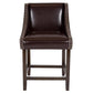 Carmel Series 24" High Transitional Walnut Counter Height Stool With Nail Trim In Brown Leathersoft By Flash Furniture | Bar Stools | Modishstore - 4