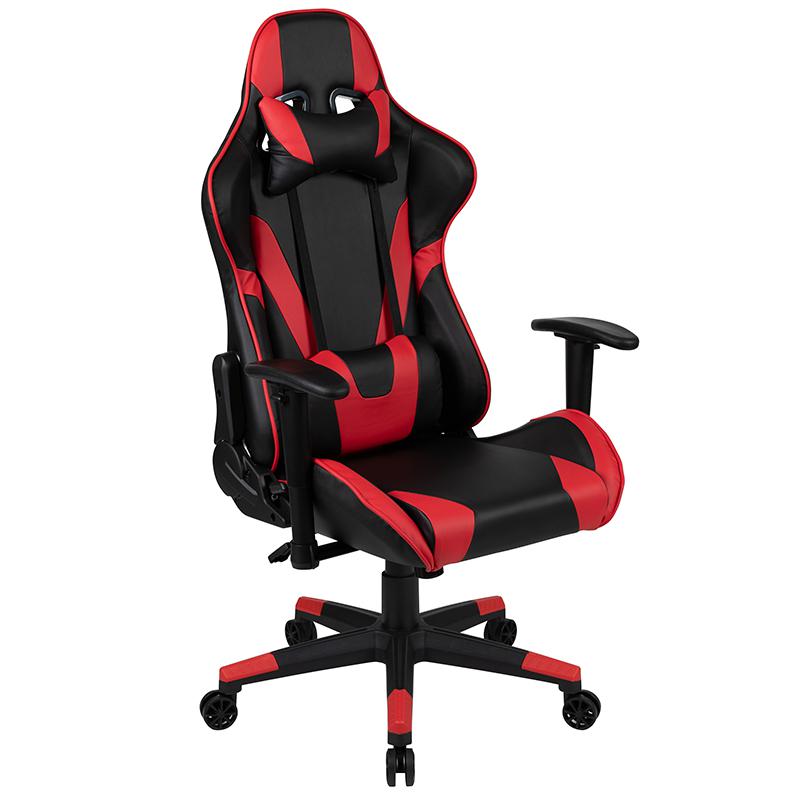 X20 Gaming Chair Racing Office Ergonomic Computer Pc Adjustable Swivel Chair With Fully Reclining Back In Red Leathersoft By Flash Furniture | Office Chairs | Modishstore