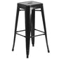 Commercial Grade 30" High Backless Black Metal Indoor-Outdoor Barstool With Square Seat By Flash Furniture | Bar Stools | Modishstore - 2