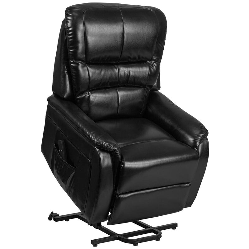 Hercules Series Black Leathersoft Remote Powered Lift Recliner By Flash Furniture | Chairs & Recliners | Modishstore