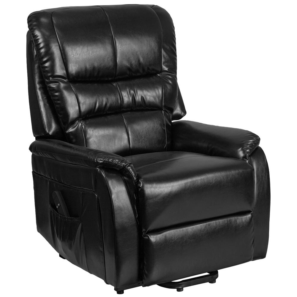 Hercules Series Black Leathersoft Remote Powered Lift Recliner By Flash Furniture | Chairs & Recliners | Modishstore - 2
