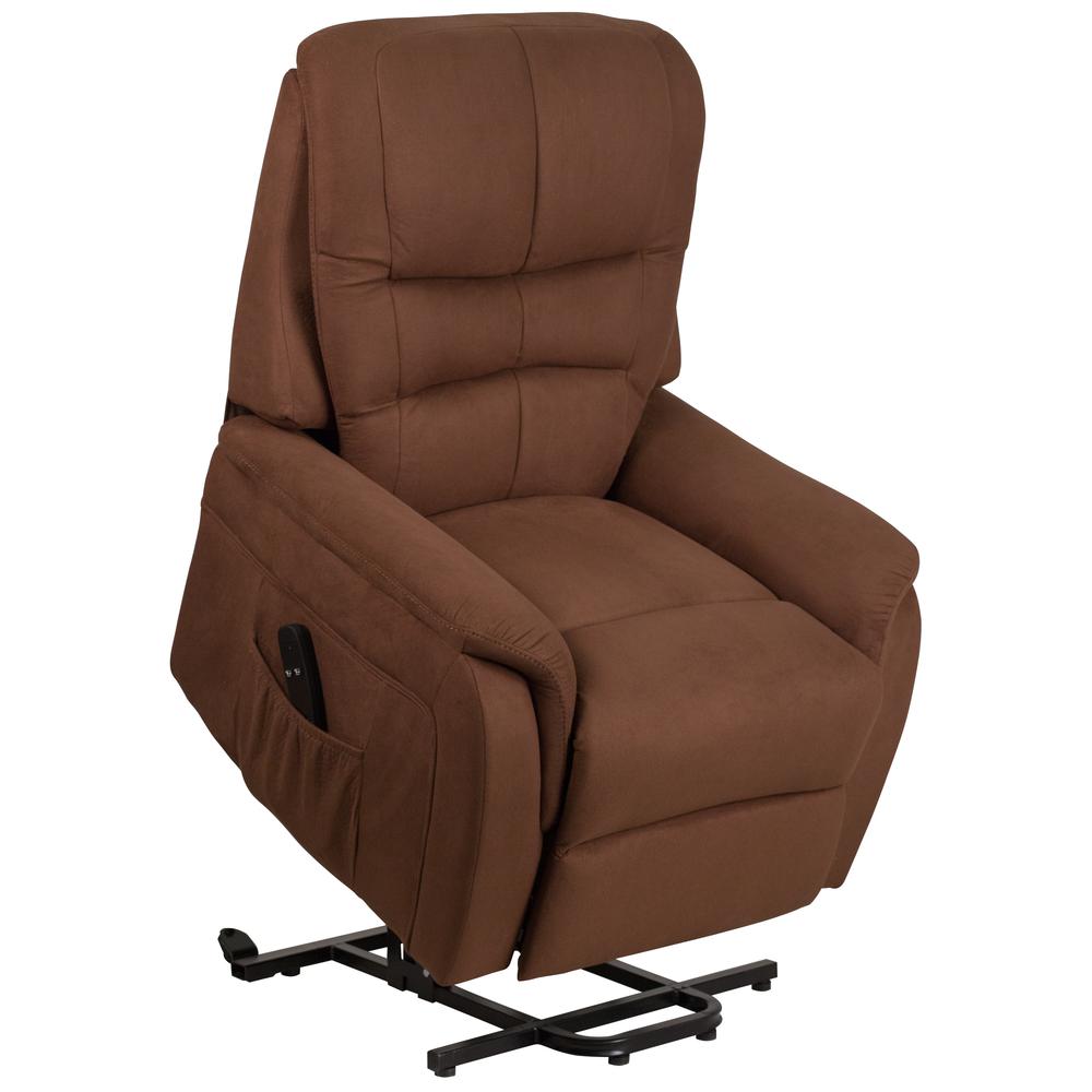 Hercules Series Brown Microfiber Remote Powered Lift Recliner By Flash Furniture | Chairs & Recliners | Modishstore