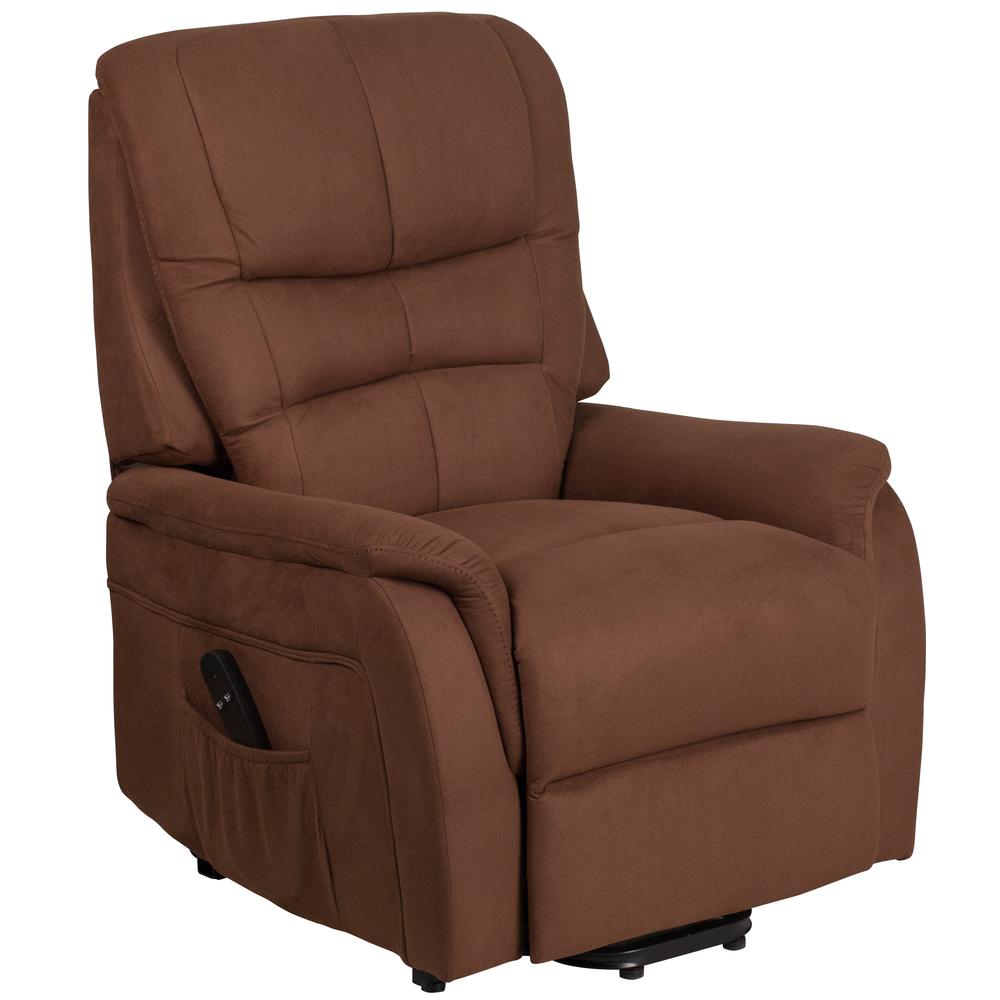 Hercules Series Brown Microfiber Remote Powered Lift Recliner By Flash Furniture | Chairs & Recliners | Modishstore - 2